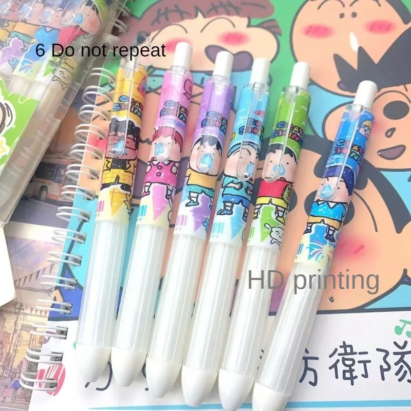 Crayon Shin-chan 블랙 젤 펜 세트 총알 팁 0.5mm 리필 젤 펜 학교 사무용품 문구 액세서리 문구 new