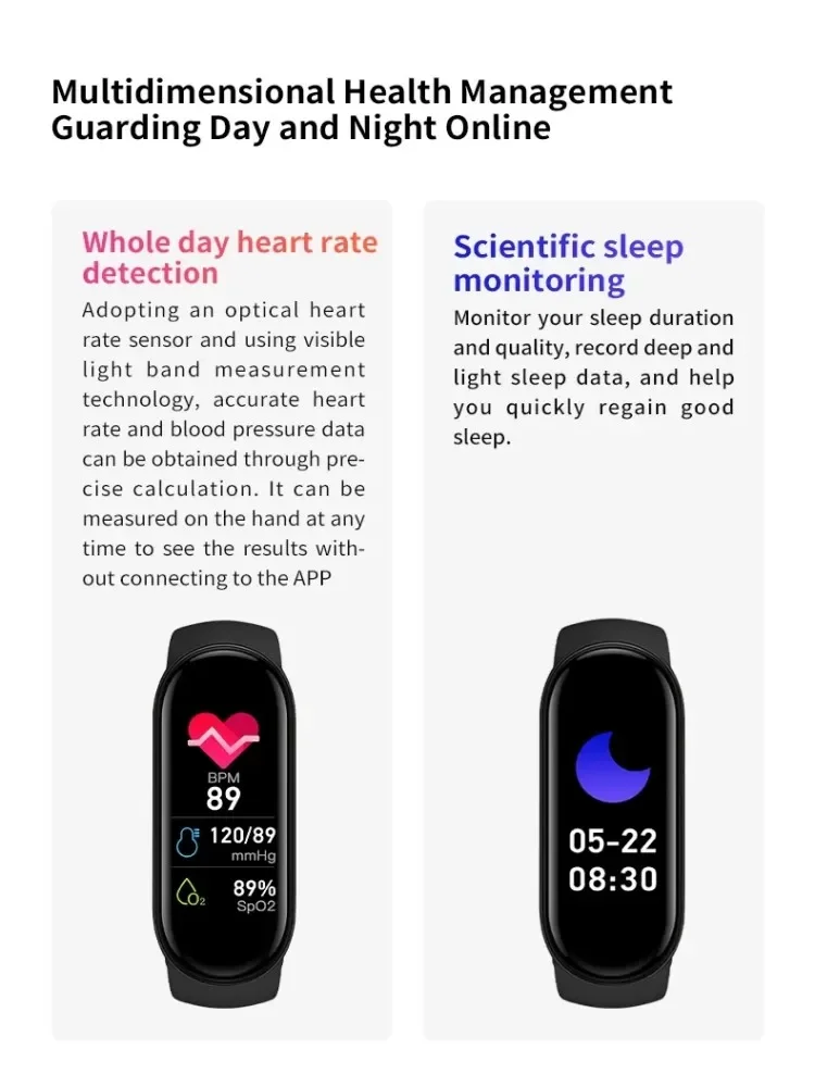 Smart Watch Men Women M8 Smartband Heart Rate Smartwatch Fitness Tracker Blood Pressure Sport Smart Bracelet for Xiaomi M7 M6 M5