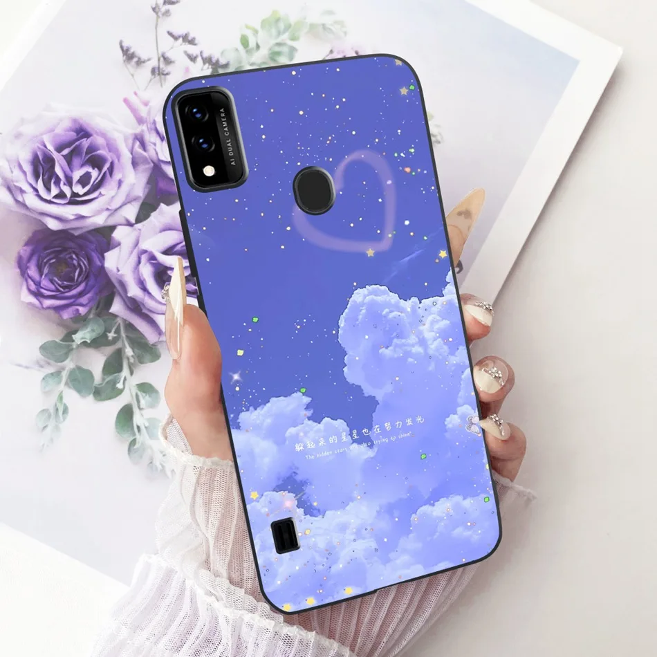 Charming Floral Butterfly Cat Black Silicone Phone Case