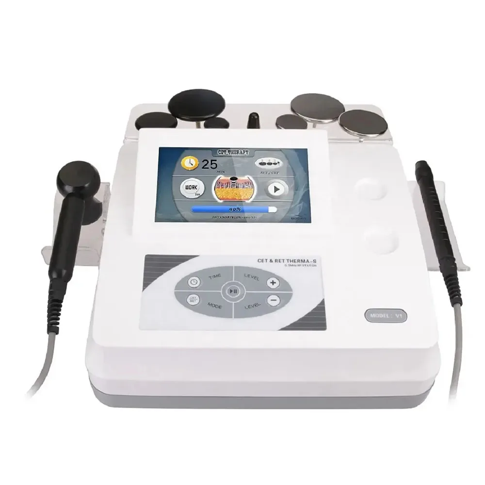 

Portable 448khz Ret Cet Tecar Therapy Diathermy Treatment 448khz Rf Body Slimming Pain Beauty Machine