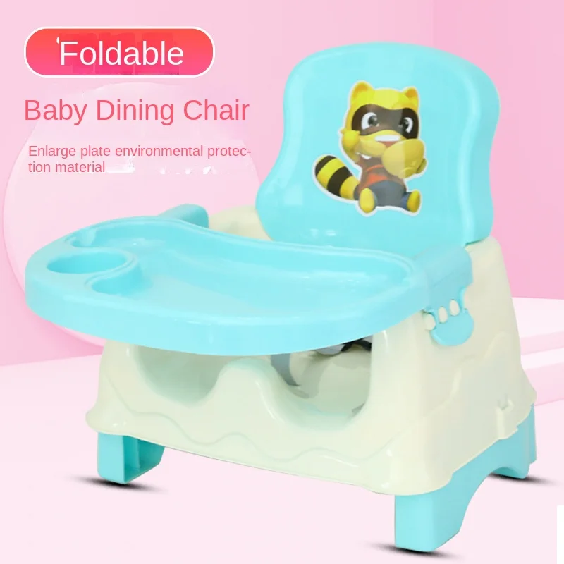 Multifunctional Kids Dining Chair Safety Belt Adjustable Folding Portable Eating 1-3 Years Baby Booster Chair