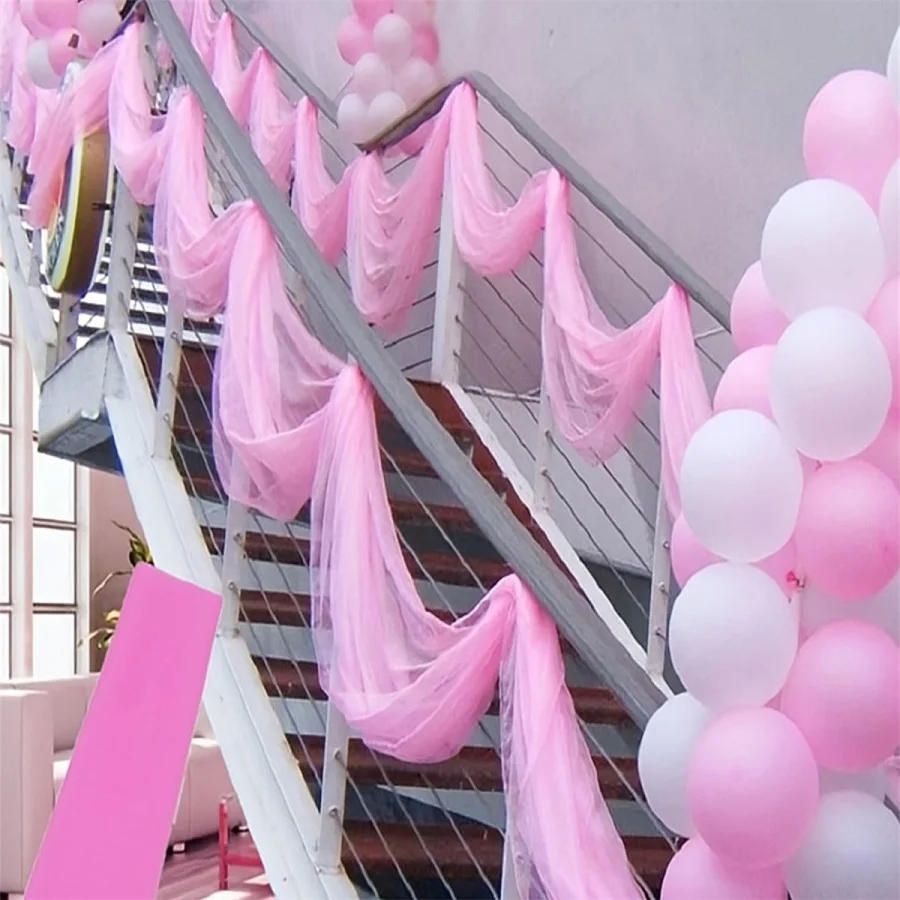 10m Hochzeits dekoration Tüll rolle Kristall Organza transparenten Stoff für Geburtstags feier Hintergrund Hochzeit Stuhl Schärpen Dekor