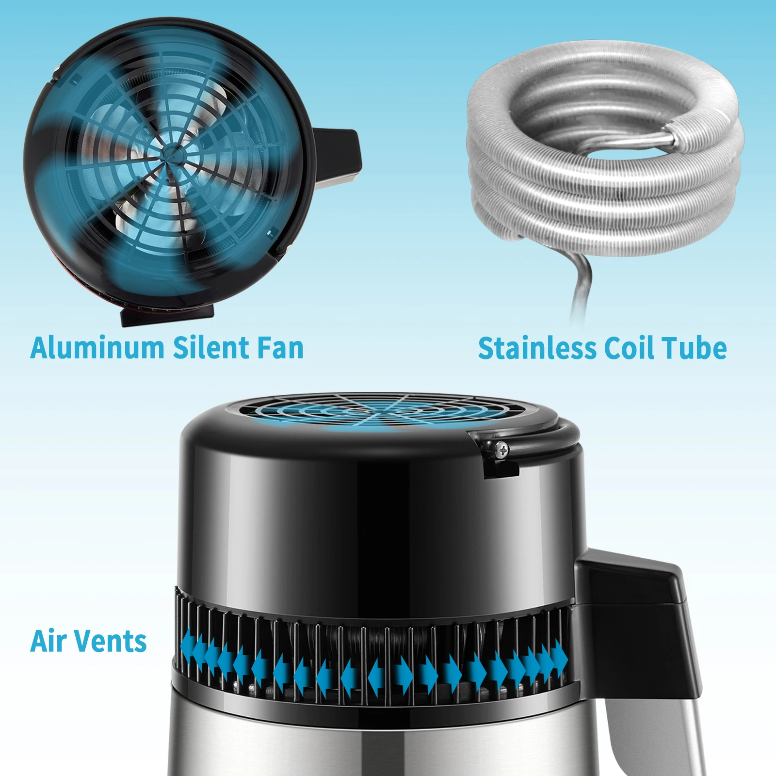 SucceBuy 4L Water Distiller Purifier Filter Dispenser Drink Bottle Softener Dual Temp Display Overheat Protection Home Appliance 5