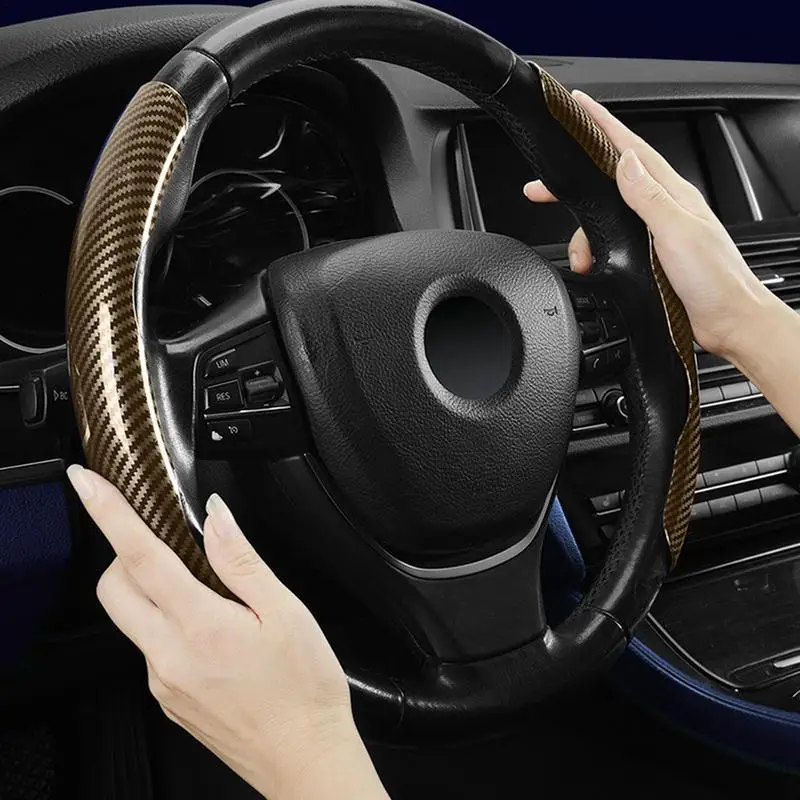Car Steering Wheel Cover Non-Slip Breathable Steering Wheel Protector For 37 To 39cm Steering Covers Decoration Accessories