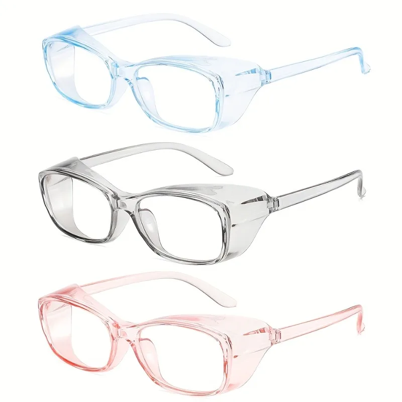 3PCS Colors Safety Glasses Clear Flat Light Anti-fog Eye Protection & Perfect Gift image 3