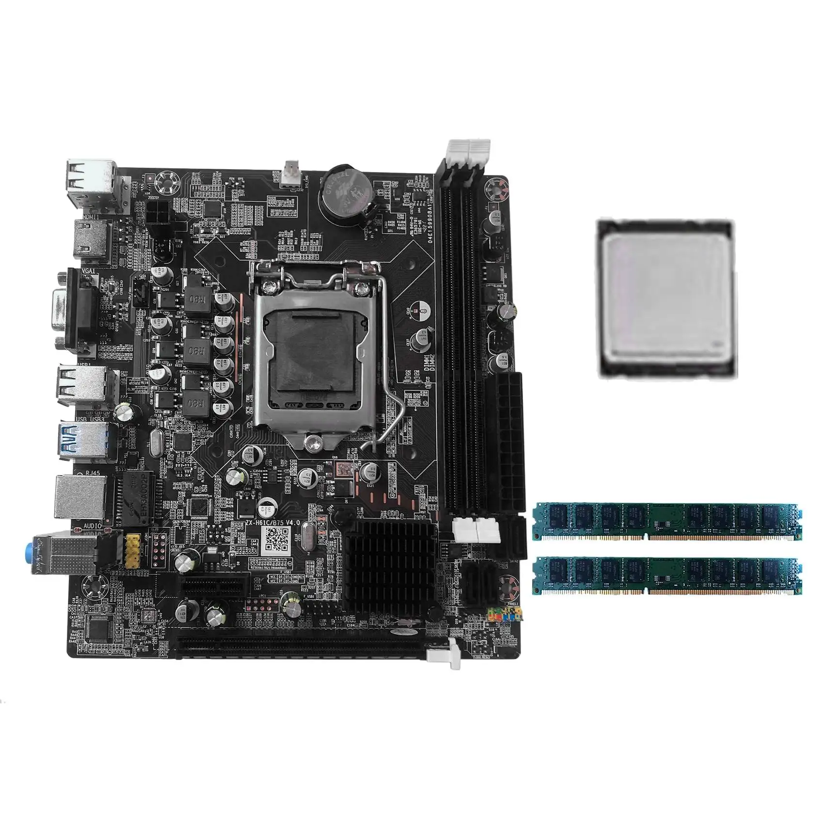 

B75 Motherboard Kit with I3 2100 CPU+2X4G DDR3 Memory LGA1155 2XDDR3 1066/1333/1600MHz RAM USB3.0 SATA3 for I3 I5 I7 CPU