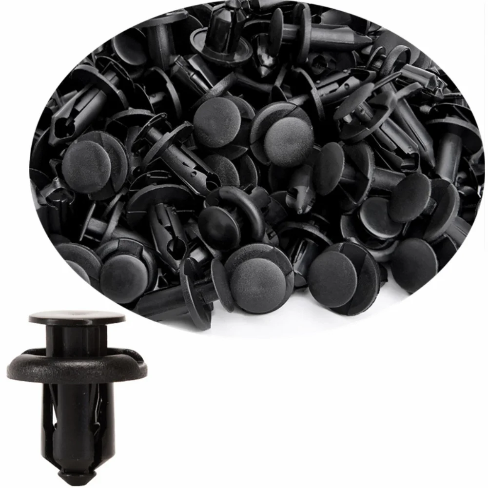 50pcs 8mm Auto Fasteners Rivets Clips Car Bumper Door Panel Fender