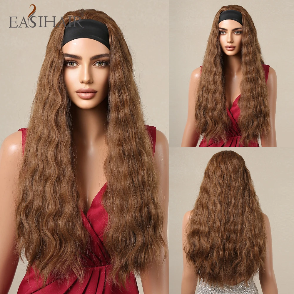 Parrucche sintetiche con fascia per capelli, lunghe, ondulate, color cenere, per donne, resistenti al calore, per feste di cosplay giornaliere_voghion.com