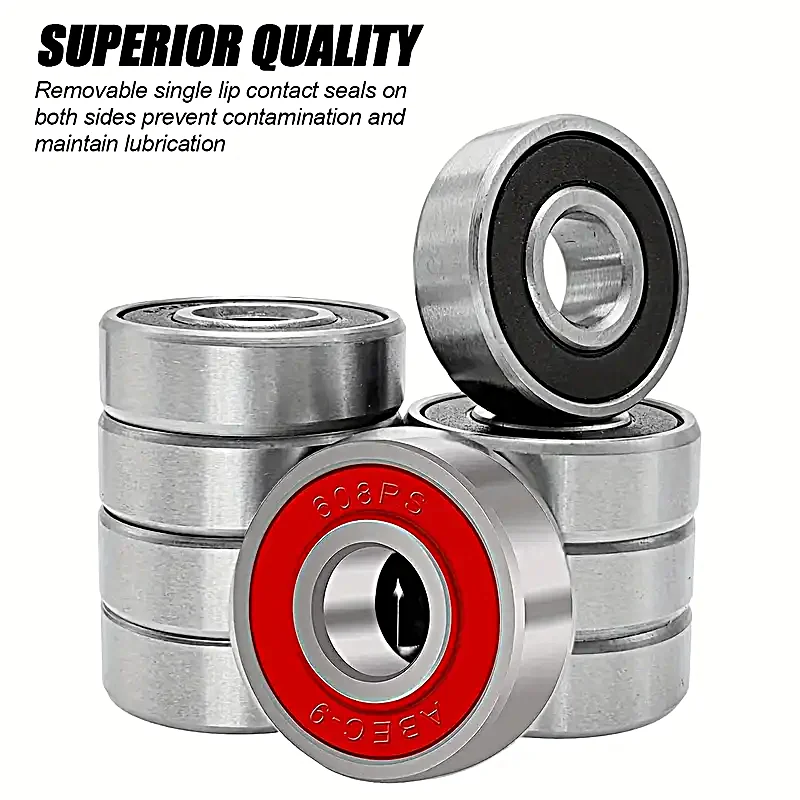5/10pcs ABEC-9 Carbon Steel Deep Groove Ball Bearings for Longboard Skates Roller Skates Frictionless Miniature M 608RS Bearings