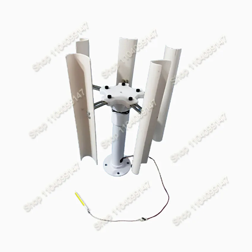 20W Vertical Axis Wind Turbine Model DIY 5 Blades Three Phase Permanent Magnet Brushless Generator Portable Low Speed Windmill
