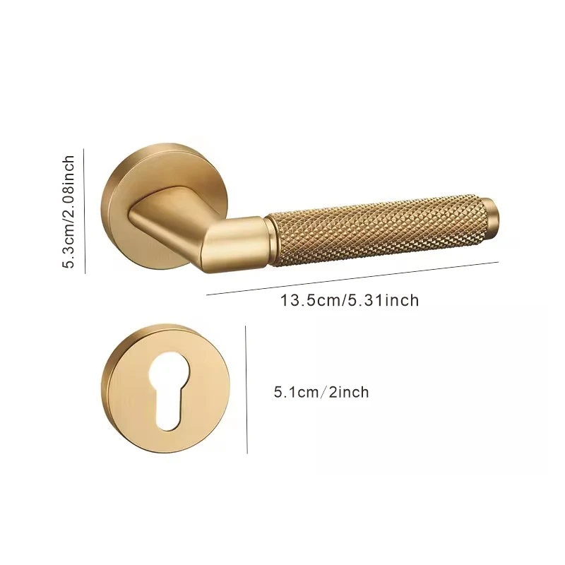 Viladepot Privacy Door Handle Knurled Handle Lever Bedroom Bathroom Passage Door Lock Without Lock Cylinder