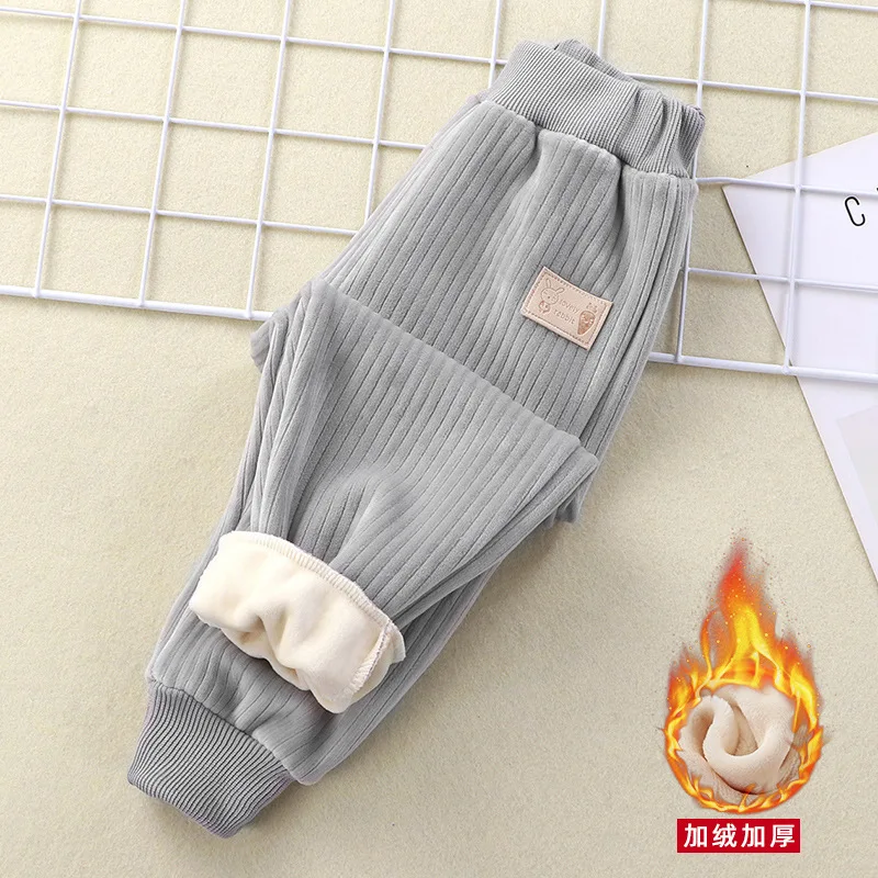 

Winter Warm Pant Kids Boy Sweatpants Winter Corduroy Thick Outer Wear Baby Sports Pants Children Boy Pant