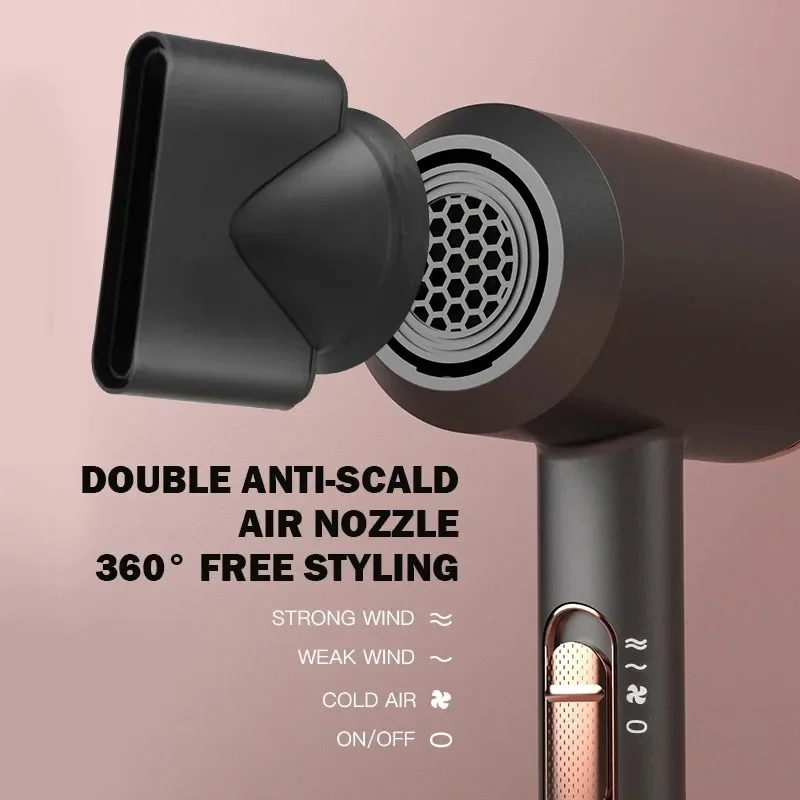 Professional 1800W Hair Dryer Negative Ions Blower Styling Tools Salon Household Constant Temperature Powerful Strong Wind 3