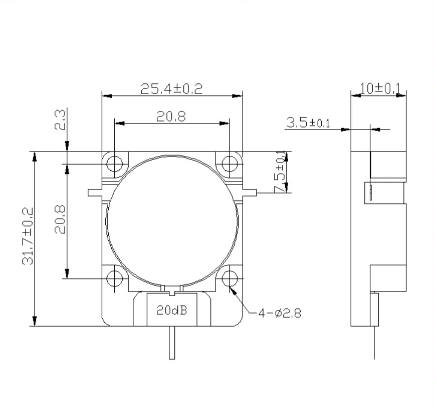 RFTYT WG2532X 30dB attenuator embedded RF isolator Clockwise Frequency 380-4000M