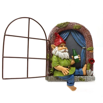 1 morceau d'artisanat en résine naine endormi, décoration d'arbre de cour, décoration murale de maison et de salon, conte de fées de vacances 1