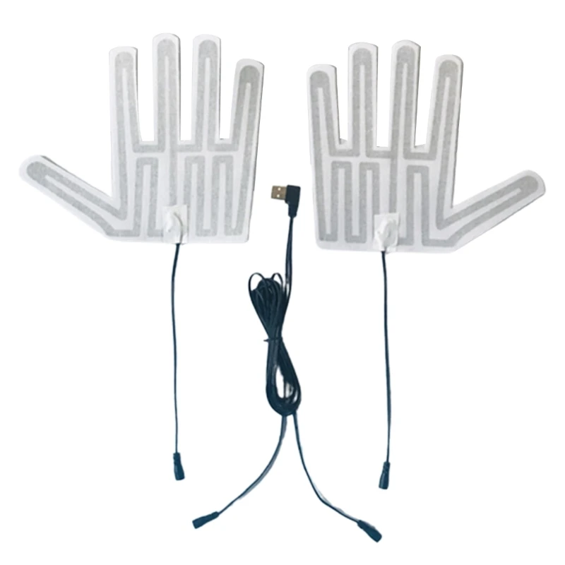 5V USB Heated Gloves Pad 5 Finger Type Electric Gloves Heating Film Pads Rechargeable Hand Heater 4
