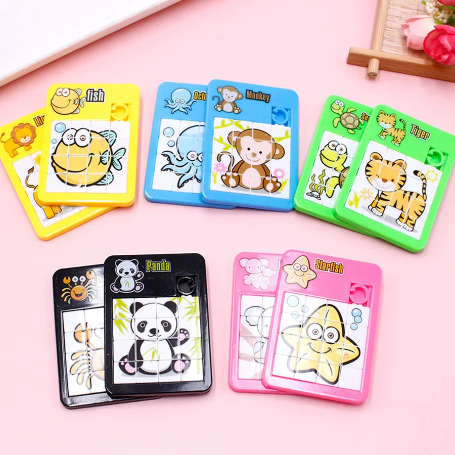 Cadong Animal Sliding Jigsaw Puzzle Klotski 16 Grid Maze Puzzle Small Toys Children's School Gifts Decompression Toys