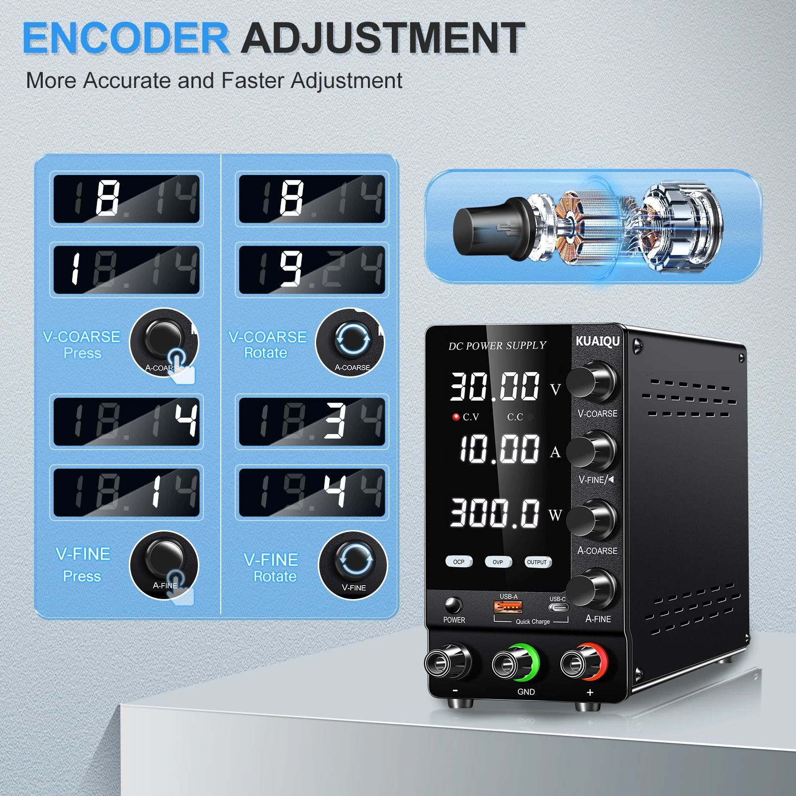 KUAIQU Upgrade Variable Adjustable Switching DC Power Supply