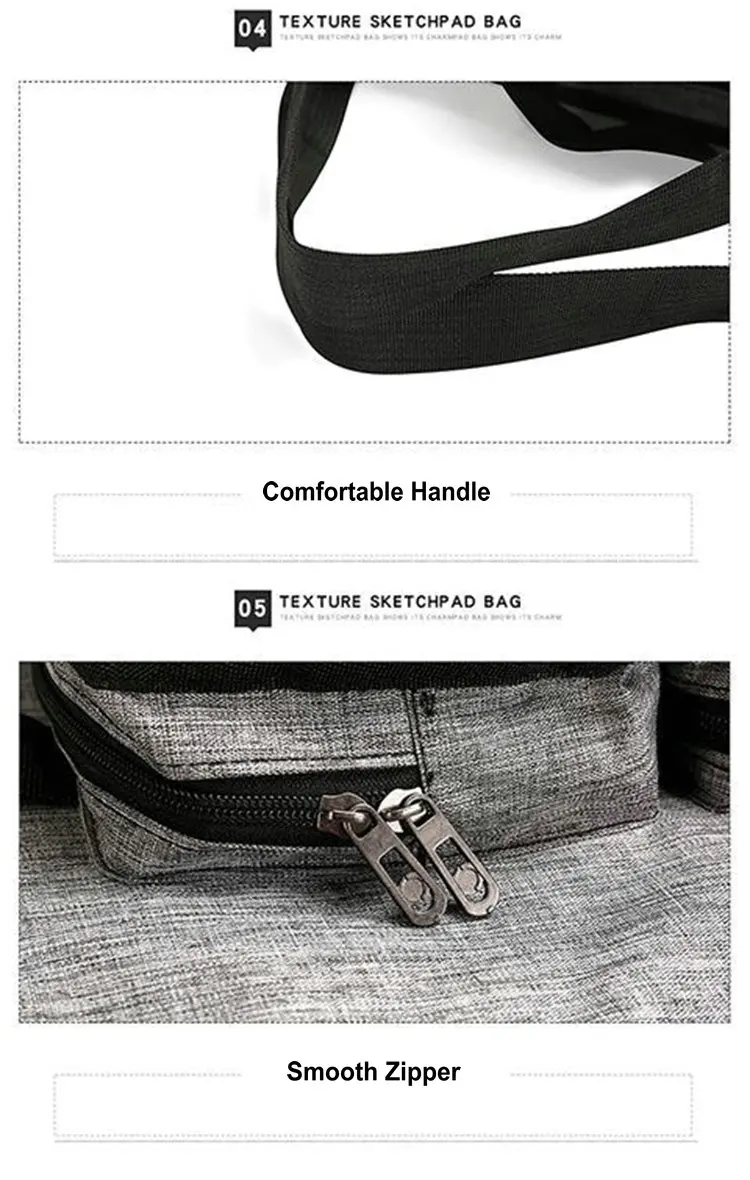 Solid Color Artist Bag A2 Art Portfolio Shoulder Bag Waterproof A3 Drawing Board Bag Carry Tote Bag
