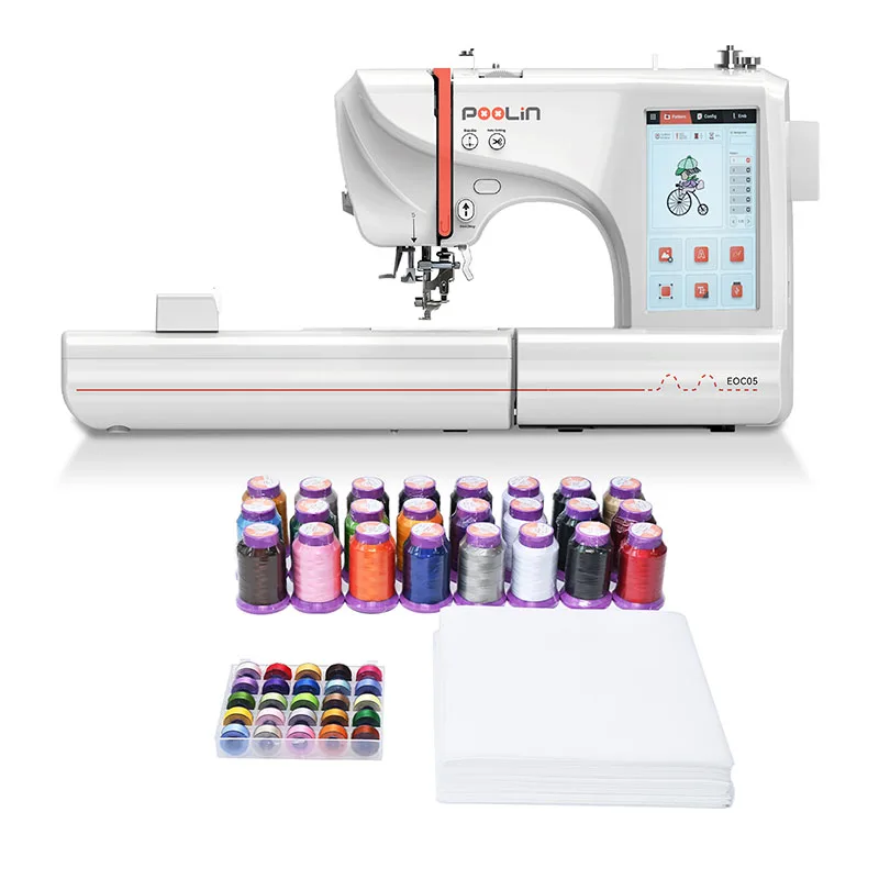 POOLIN Household Embroidery Machine For Clothing Computerized Automatic  Machine Include Threads&Tear Away Stabilizer&Bobbins - AliExpress