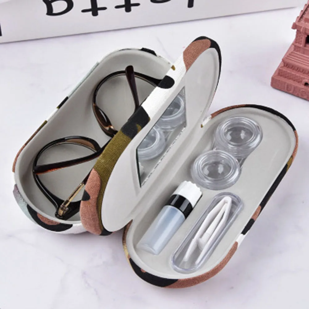 Funda Doble Capa Para 2 Pares De Gafas - Estuche Rígido Portátil Con Espejo, Forro Suave Antirrayas, Regalo Para Hombre Y Mujer
