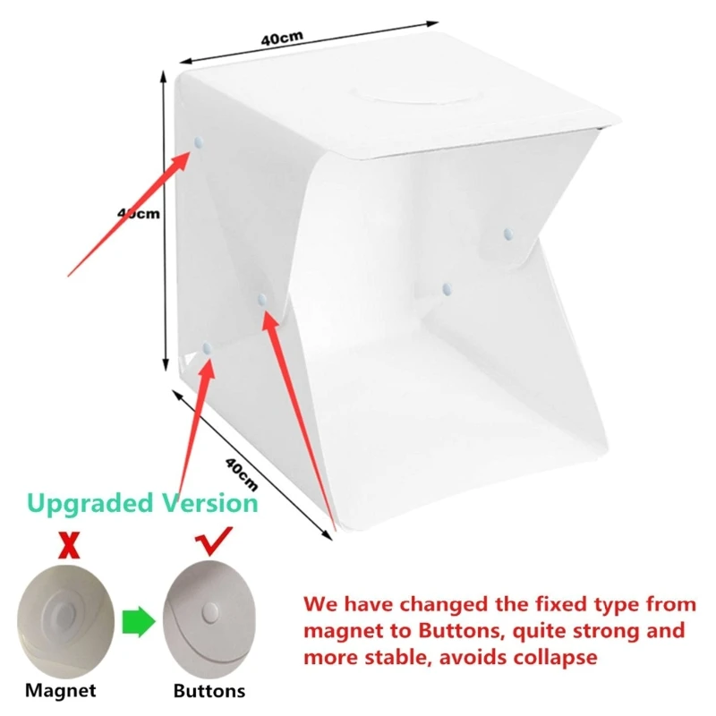 Folding Light Box 40cm Portable Photography Photo Studio Tent LED Softbox Background Kit USB Light Box For DSLR Camera