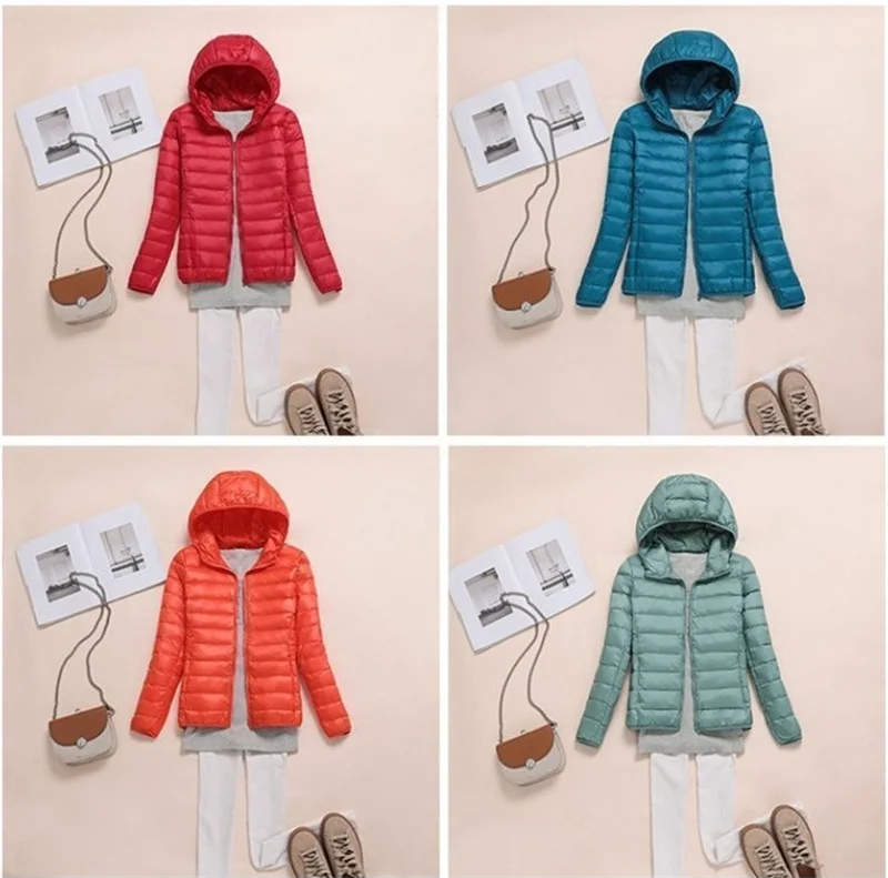 Down Jacket Women Parkas Windproof Puffer Coat New Autumn Winter Warm Stand-UP Collar Thin Cotton Coat Short Overcoat Top Ladies