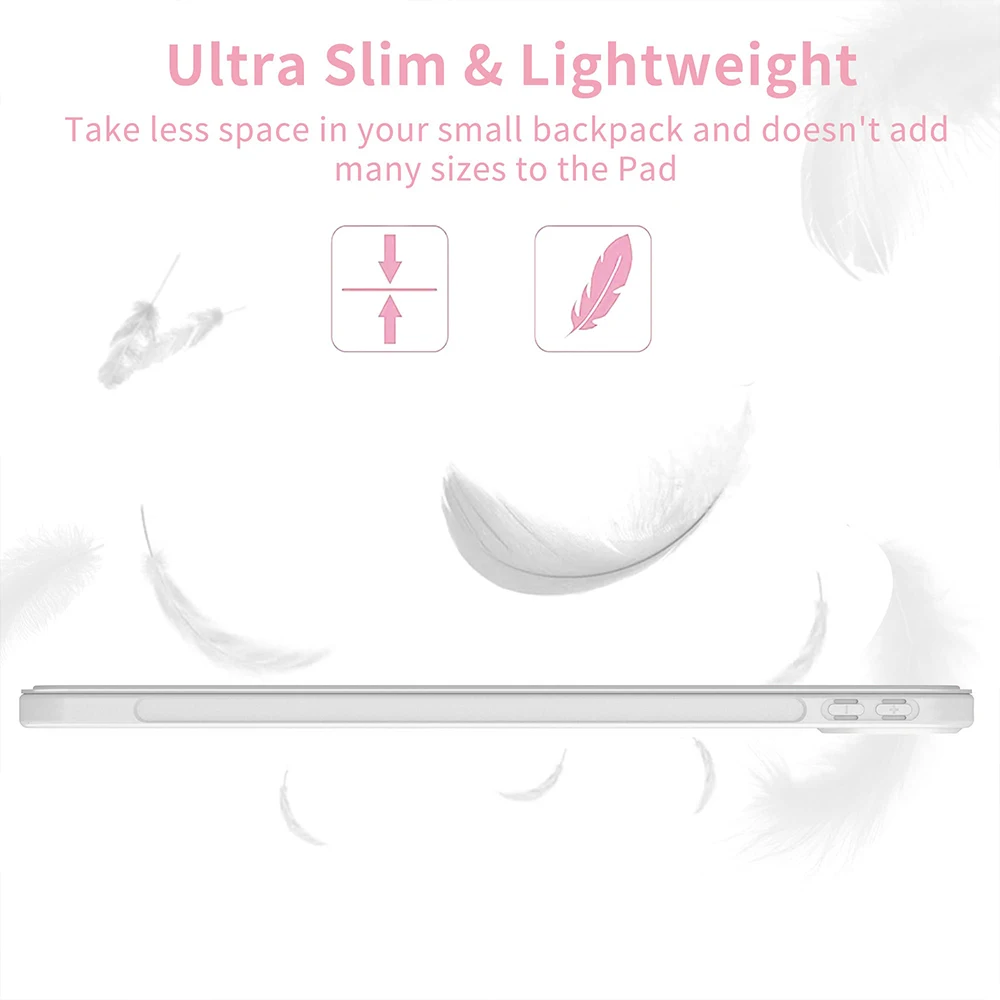 Ultra-Slim Trifold Stand TPU Soft Back Tablet Case - 11.5-inch Cover