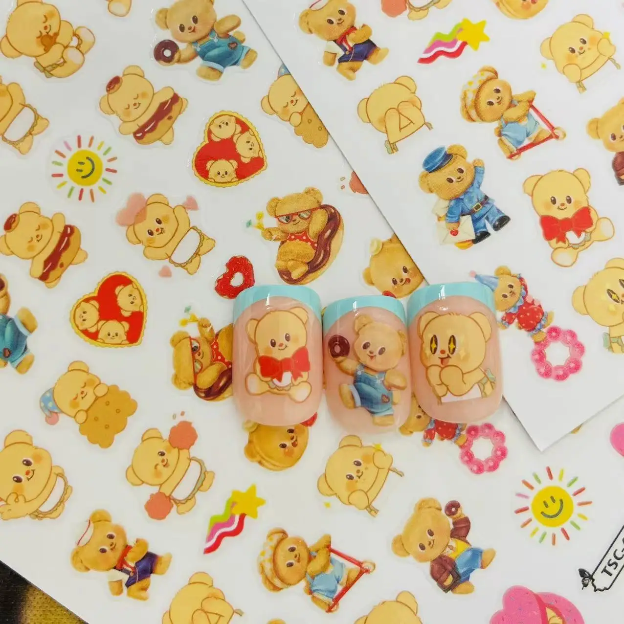 Anime cute cats Newest Cute Bear Xmas Bear Lisafran 3d Nail sticker Nail Decal