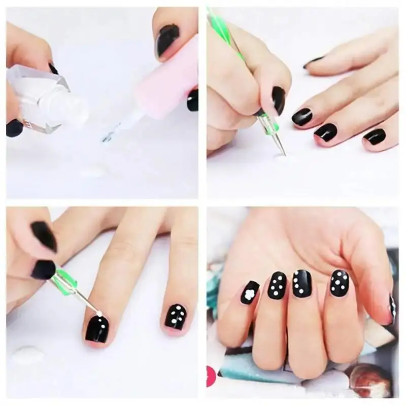 5 teile/paket 2-Wege-Punktstiftwerkzeug Nail Art Tip Dot Paint Maniküre-Kit DIY Bohr stift Strass Edelstein Picker Maniküre-Werkzeuge – Detail 5