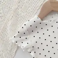 Pyjama d'été pour petites filles, vêtements de maison coréens, costumes deux pièces, t-shirt imprimé floral, hauts à manches courtes + pantalons courts de 1 à 8 ans, nouvelle collection 4
