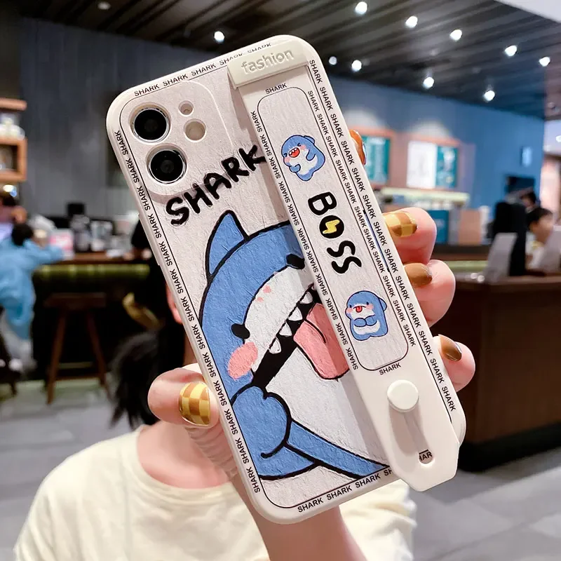SoCouple Cartoon Design Wrist Strap Phone Case with Holder - Stylish and Functional Cover