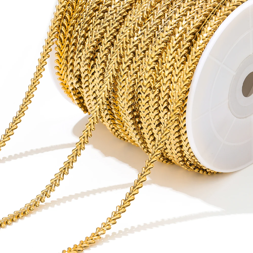 1 Meter Edelstahl vergoldete Chevron Knochen Hohl ketten für DIY Schmuck Ohrringe Herstellung Halsketten Armbänder Zubehör