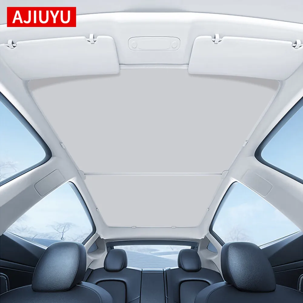 Sun Shades For Tesla Model Y / 3+ Highland 2024 2019-2023 Ice Cloth Buckle Sunshade Glass Front Rear Sunroof Skylight Accessory