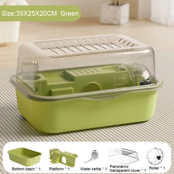 Hamster Cage Pet Cage Plastic Pet Toy Hamster House Gray Pink Green Pet Home