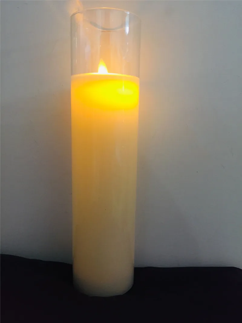 

Светодиодная свеча из Беспламенного стекла, работающая от батарейки, парафиновый воск, столбик с пультом дистанционного управления и таймером, стол для вечерние H8/10/12 дюйма