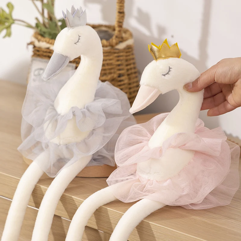Soft Plush Swan Toy with Yarn Skirt for Kids
