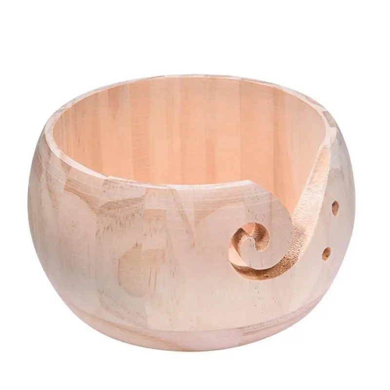 

Yarn Bowl Holder Solid Wood Knitting Bowl With Holes Portable Yarn Bowl Holder For Knitting Crochet Gifts For Crochet Lovers