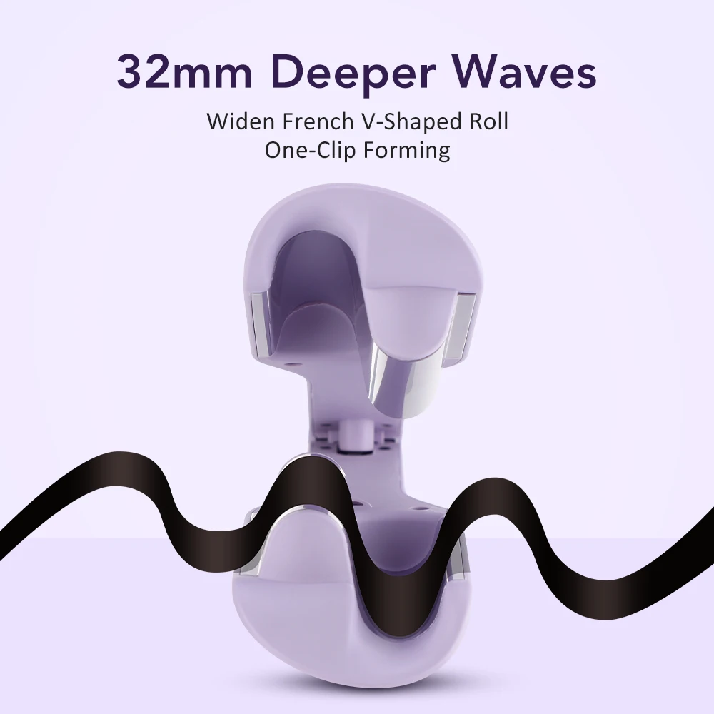 32mm Deep Waver Hair Curling Iron 4 Temperature Adjustable Fast Heating Hair Curler Egg Roll  Woman Lasting Styling Curling Tool