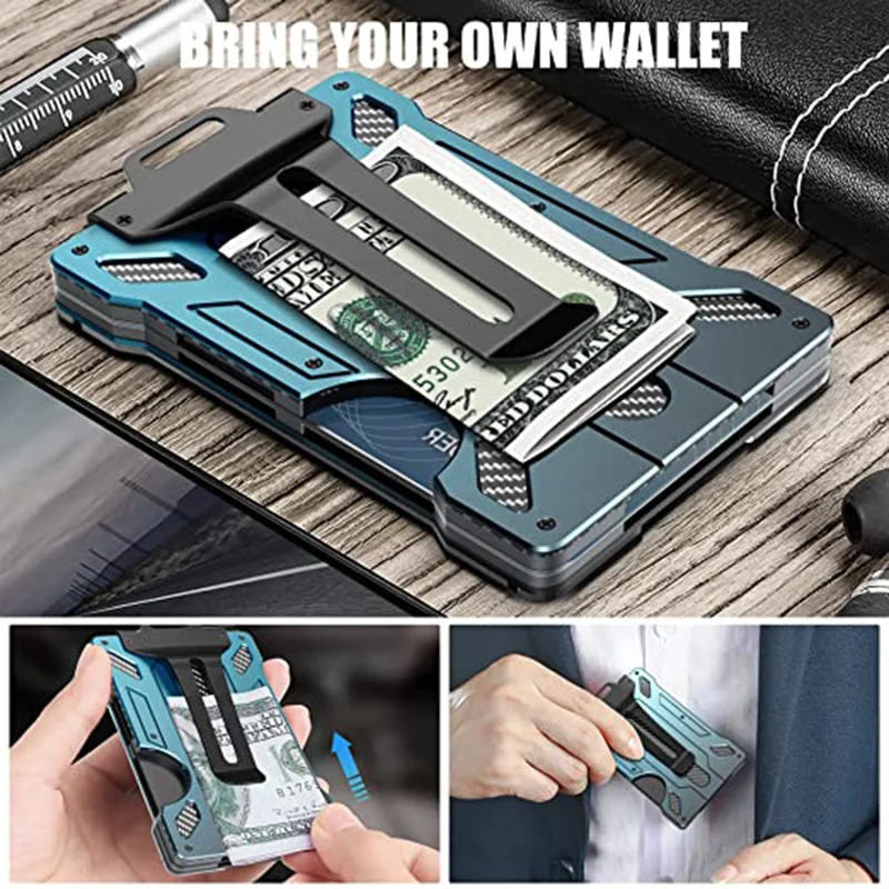 Sleek RFID Minimalist Wallet with Money Clip and Smart Card Holder