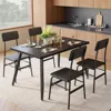 5 Piece Dining Table Set for 4, Modern Metal & Wood Kitchen Dinner Table with Chairs, Space-Saving, Perfect  Apartments 1
