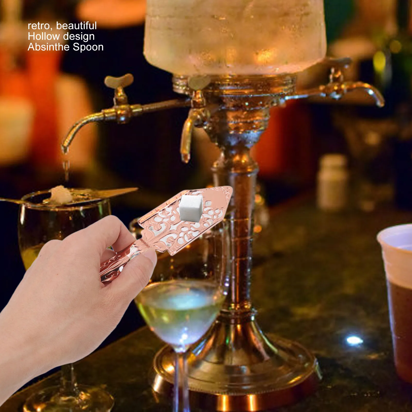Absinthe Spoon Vintage Hollow Design Stainless Steel Wormwood Cocktail Bar Glass Cup Drinking Filter Spoon