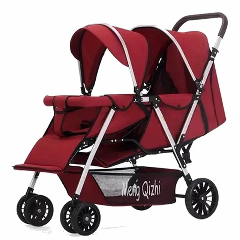

2024 New Design Twins Baby stroller Two seats sit & lie Kid travel lightweight foldable twins child pram baby carriage baby-car