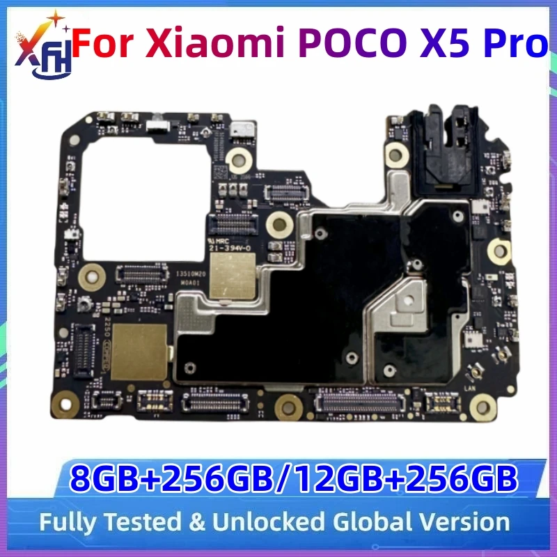 

256GB Motherboard For Xiaomi POCO X5 Pro 22101320G 5G Mainboard Original Unlocked Logic Board with Global MIUI 14 System