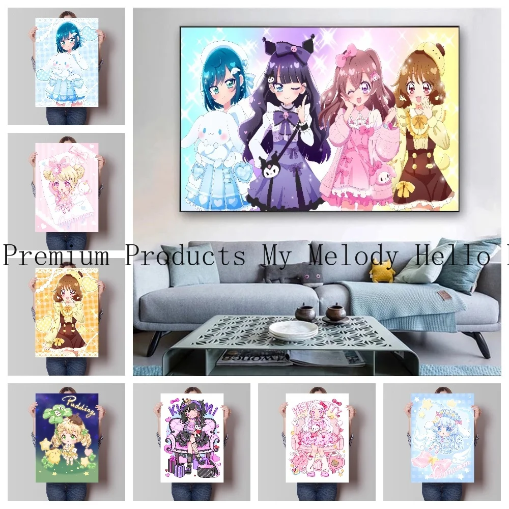 

Anime Canvas HD Print Sanrio Hello Kitty Girls Poster Home Picture Wall Art Friends Gift Decoration Painting Living Room Picture