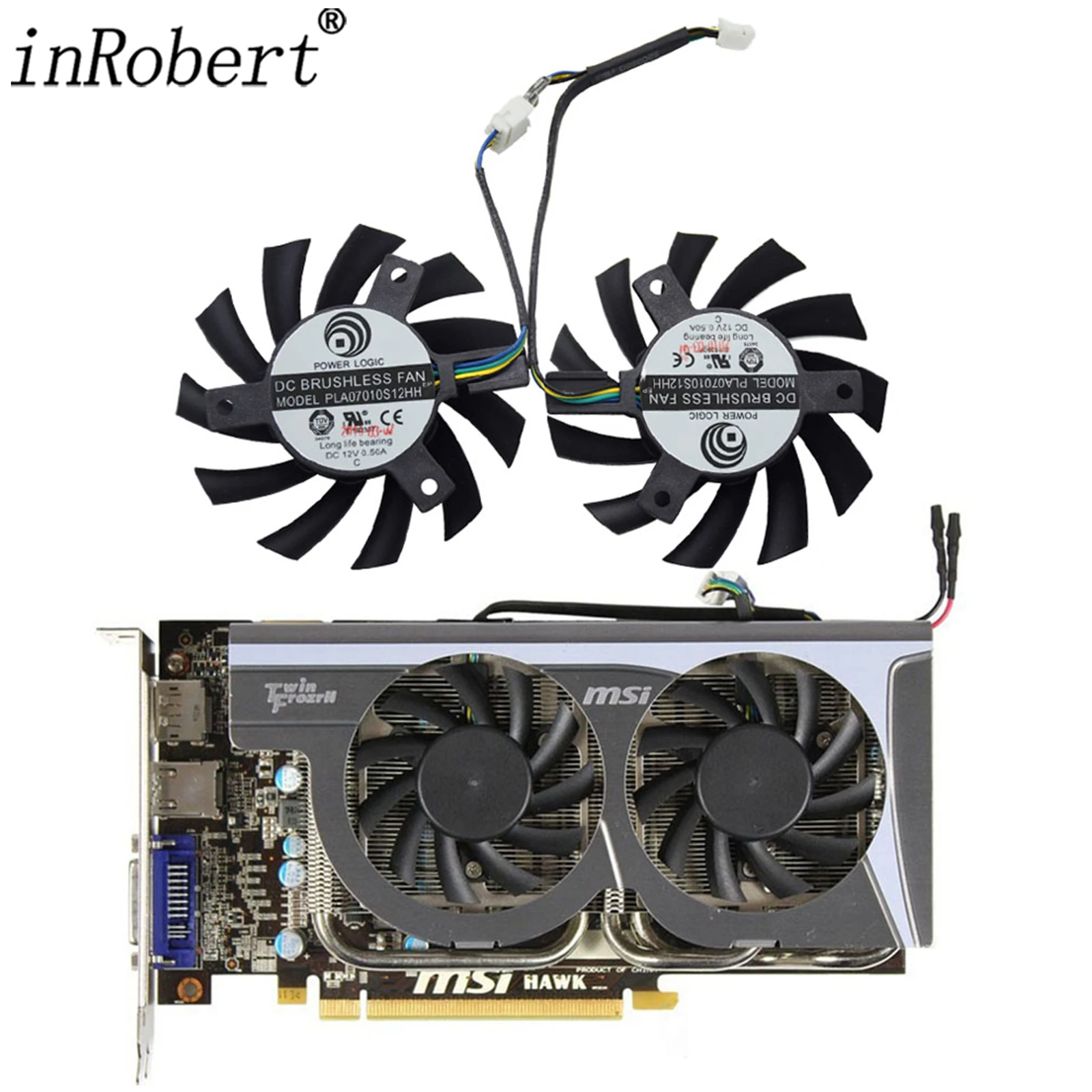 65MM PLA07010S12HH HD5770 Video Card Fan Replacement For MSI R5770