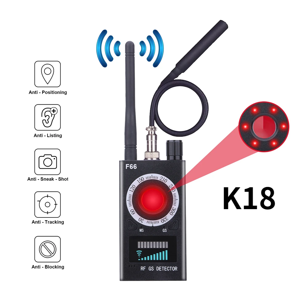 Rilevatore K18 Multifunzione Anti Mini Bug Audio Spy-Camera Gsm Finder Obiettivo Di Segnale Gps Localizzatore Rf Tracker Rileva Telecamera Wireless