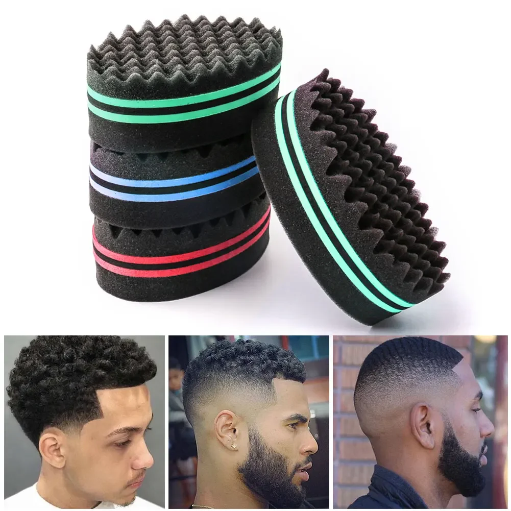 Oval Double Sides Hair Brush Sponge Brush For Natural Afro Coil Wave Dread Sponge Brushes Hair Braids Braiding Hair 2