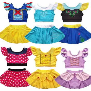 Costume da bagno principessa fiaba per ragazze Elsa Anna Biancaneve Costumi da bagno Belle Bambino Bambini Bambino 2-8 anni Costume da bagno con gonna 1