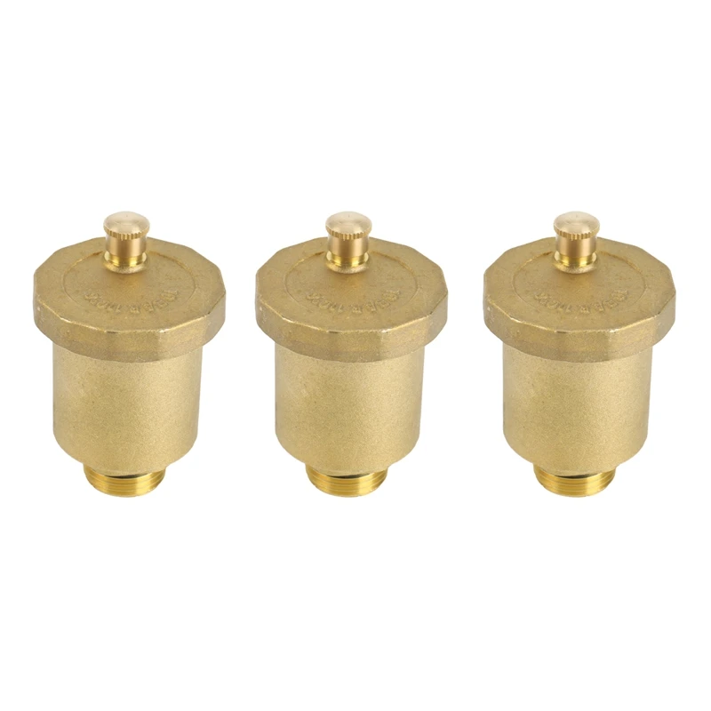 

3X Brass Automatic Air Vent Valve 1/2 Inch Male Thread For Solar Water Heater Pressure Relief Valve Tools Air Vent Valve